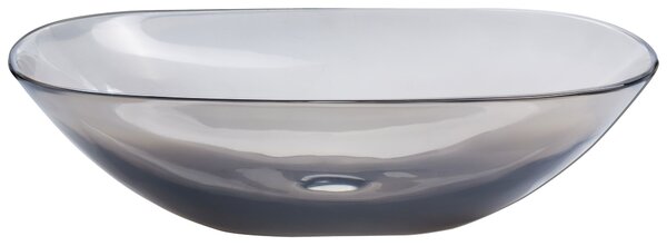 BELIANI Lavabo da appoggio nero trasparente solid surface 54 x 36 cm bagno moderno