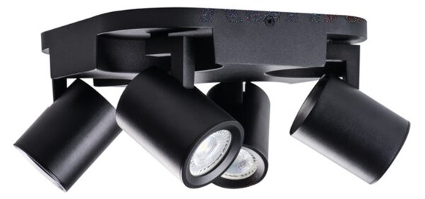Lampada da soffitto Kanlux Laurin, 4x GU10, dimmerabile, alluminio, nero, 35W, IP20