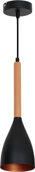 Lampada a sospensione retrò "Muza" nero oro legno metallo lampada a sospensione soggiorno tavolo da pranzo