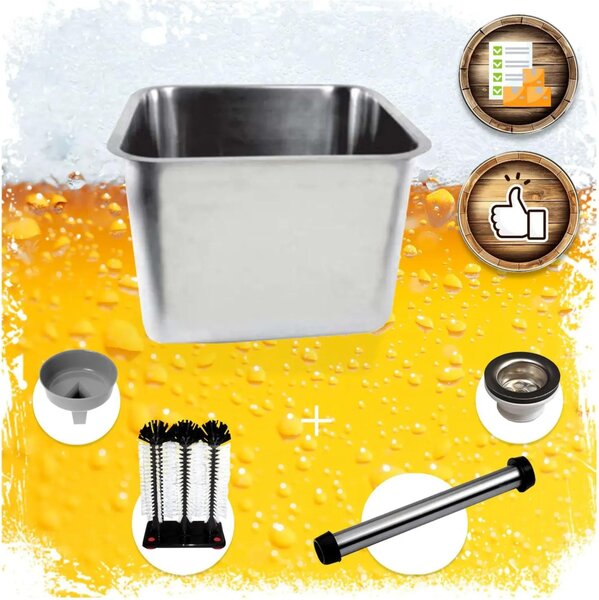 Set completo - Lavello Gastronorm in acciaio inox, 40x40x30 cm