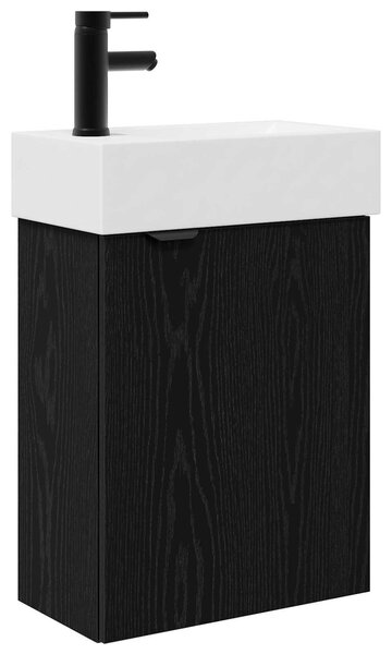 Mobile bagno con rubinetto Rovere Nero 45,5 x 22,5 x 84 cm
