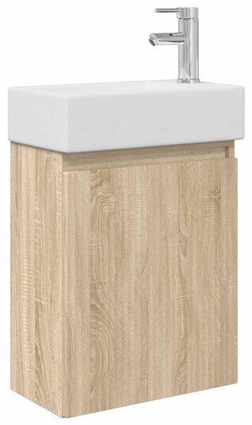 Mobile bagno con rubinetto Rovere Sonoma 45,5 x 22,5 x 84 cm