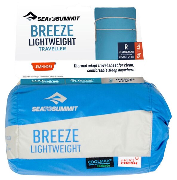 Breeze - Fodera leggera rettangolare con tasca per cuscino, 198 cm, blu - Colore: blu cenere