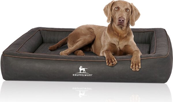 Cuccia ortopedica per cani Knuffelwuff in Pelle finta trapuntata al laser Montego 120 x 100 cm nero