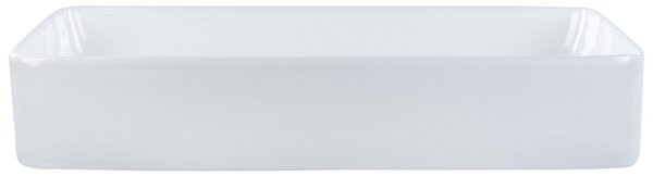 BELIANI Lavabo da appoggio in Vetroceramica bianca 61 x 35 cm superficie lucida forma rettangolare bagno stile moderno