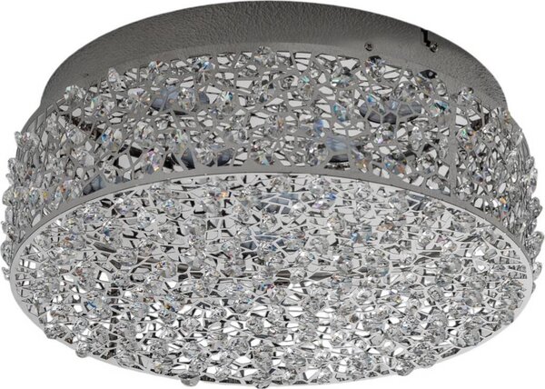 Lucande LED plafoniera Felias, colore cromo, vetro, Ø 35 cm
