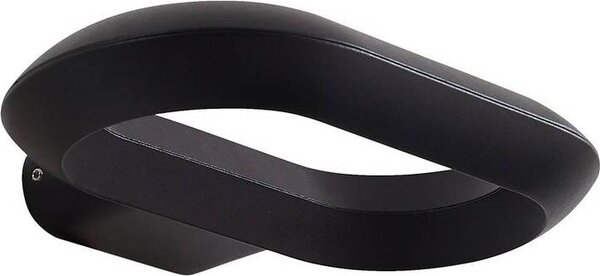 Lucande LED applique da esterno LOOP, nero, IP44, metallo