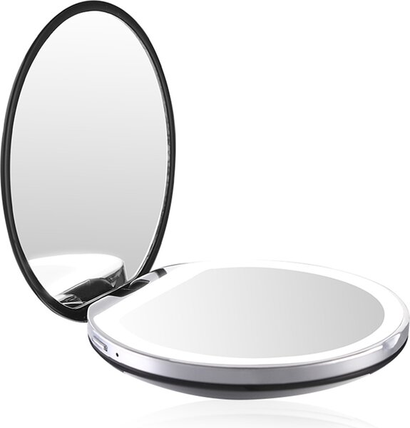 AILORIA MAQUILLAGE - Specchio tascabile con illuminazione LED dimmerabile (USB) NERO