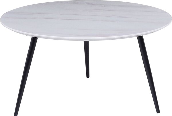 Tavolino BELIANI piano bianco con effetto marmo gambe nere design moderno soggiorno camera da letto