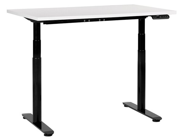 BELIANI Scrivania regolabile in altezza piano bianco struttura in acciaio nero 120 x 72 cm regolazione elettrica in altezza ufficio moderno