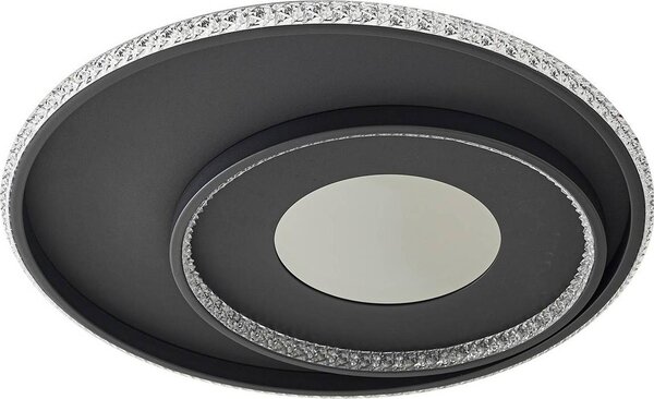 Lindby Lampada da soffitto LED Inessa, Ø 51 cm, nero, CCT, dimmerabile