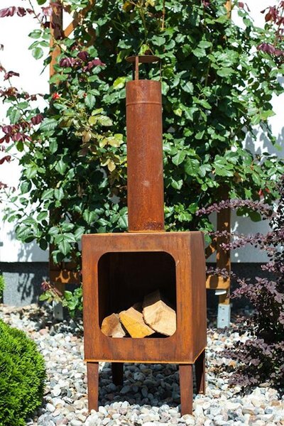 Caminetto da giardino Markone 200-3 (griglia): 35 x 35 x 115 cm