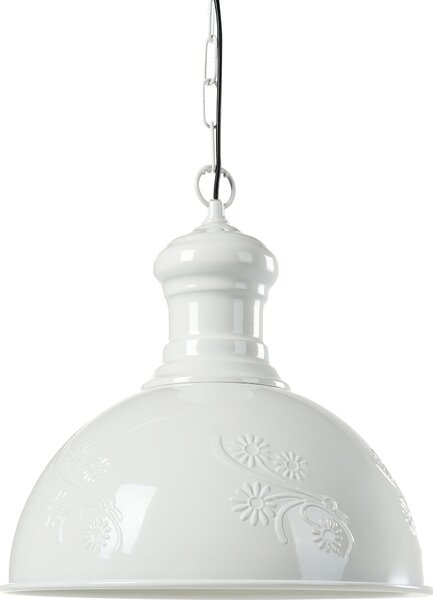 BELIANI Apparecchio a soffitto sospeso in metallo bianco crema 32 cm in stile retro industriale
