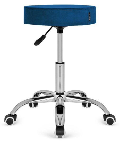 Sedia da scrivania ergonomica SIMPLE OFFICE - sedia girevole con rivestimento in velluto blu, regolabile in altezza, girevole a 360°, comoda sedia da ufficio per l'ufficio di casa e la camera dei ragazzi (blu)