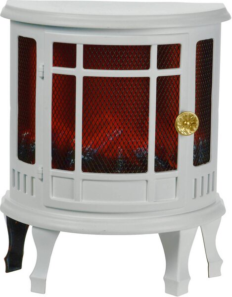 Decorazione natalizia Camino bianco a vita 25 x 12,5 x 30 cm Luce LED