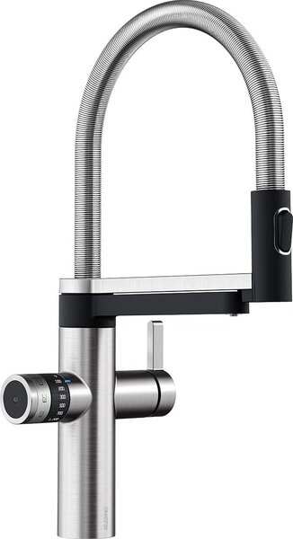 Rubinetto da cucina con gorgogliatore Rubinetto da cucina con funzione di filtro Blanco Evol-S Pro acciaio inox opaco 526255