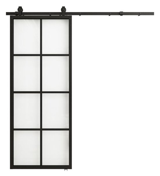 Porta scorrevole esterno muro H205 cm x L83 cm in Alluminio e vetro  temperato - WILDEN