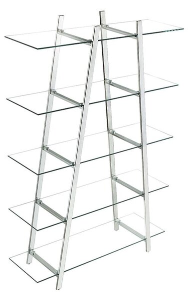 Scaffale 5 scaffali Vetro temperato e Acciaio inossidabile Cromato - AMADEA