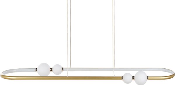BELIANI Lampada a sospensione in alluminio oro metallo Luci LED integrate Forma ovale a sospensione Illuminazione moderna stile glamour