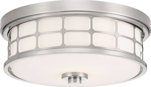 Lampada a soffitto Elstead Guardian, attacco E27, 2 luci, finitura nichel spazzolato