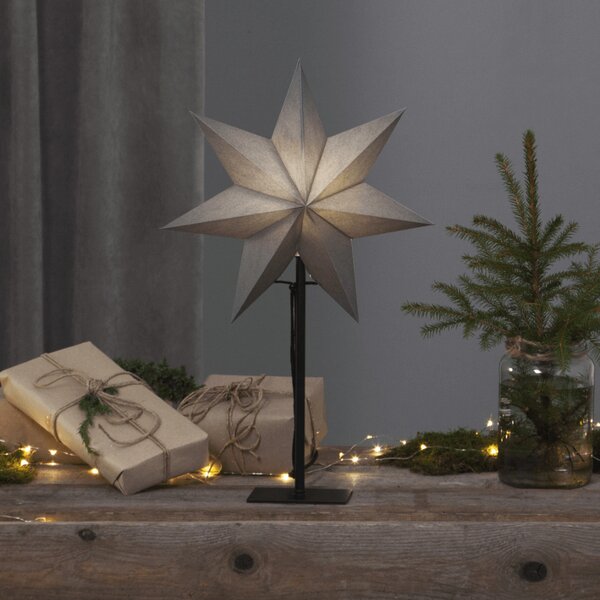 Star Trading Ozen, figura decorativa luminosa, grigia, per creare atmosfera, grado di protezione IP20, flessibile, a forma di stella