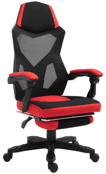 Vinsetto Sedia da ufficio ergonomica Sedia da gaming Sedia girevole con poggiapiedi Nero