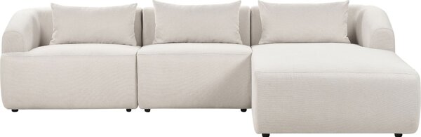 BELIANI Set di divani angolari imbottiti beige lato sinistro 3 posti minimalista moderno con cuscini aggiuntivi