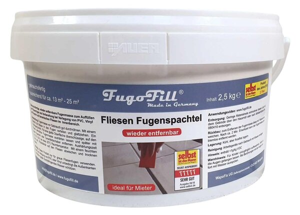 FugoFill stucco rimovibile per piastrelle 2,5 kg grigio
