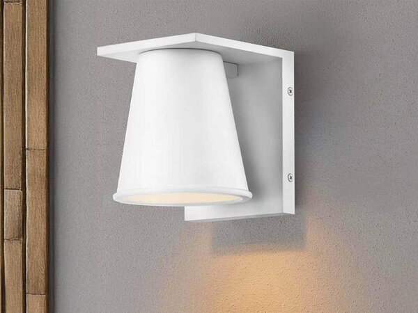 Apparecchio di illuminazione da esterno a parete, modello HANS di Elstead, attacco GU10, 8W, colore bianco, grado di protezione IP44