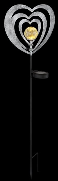 Globo 36580 - Lampada solare a LED LED/0,06W/3V IP44 cuore argentato