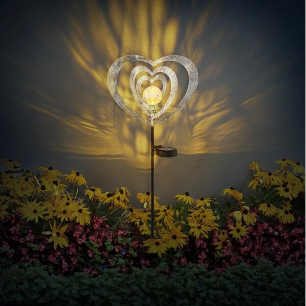 Globo 36580 - Lampada solare a LED LED/0,06W/3V IP44 cuore argentato