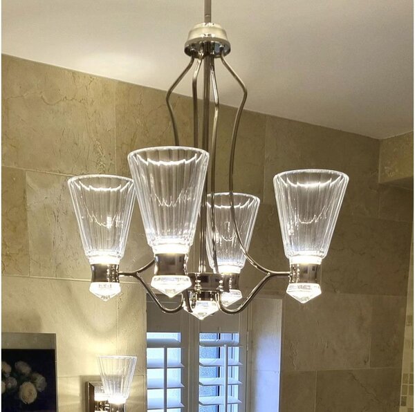 Quintiesse QN-KAYVA9-PN-LED - Lampadario su asta KAYVA, LED/24W/230V, IP44, cromo lucido