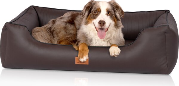 Knuffelwuff: cuccia ortopedica per cani in Pelle finta Lovelock M-L 85 x 63 cm, marrone