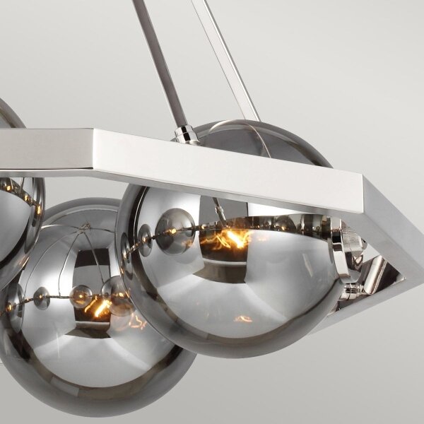 Quintiesse QN-HARPER5 - Lampadario a stelo HARPER 5xE14/60W/230V cromo lucido/fumé