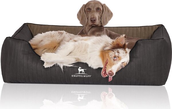 Cuccia per cani Outback in Pelle finta trapuntata al laser XXL nero taupe