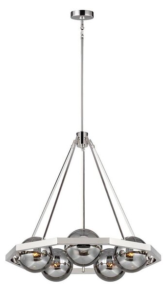 Quintiesse QN-HARPER5 - Lampadario a stelo HARPER 5xE14/60W/230V cromo lucido/fumé