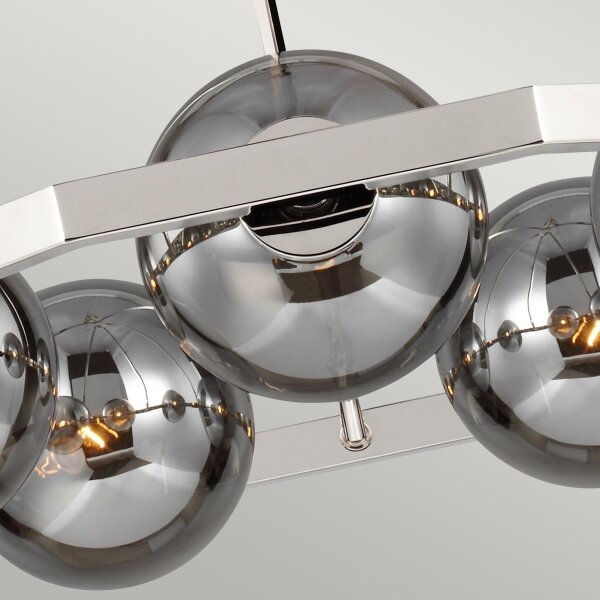Quintiesse QN-HARPER5 - Lampadario a stelo HARPER 5xE14/60W/230V cromo lucido/fumé