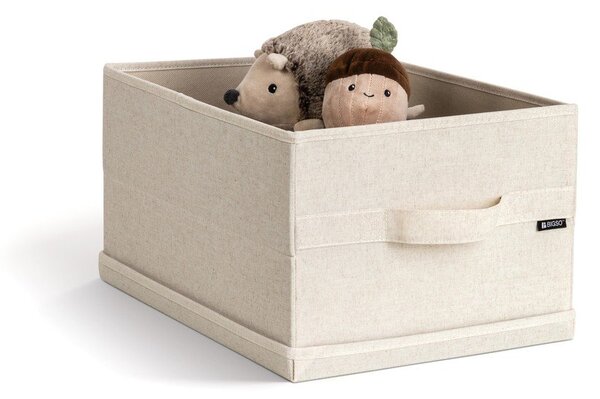 Scatola con coperchio beige in tessuto 31x41x22 cm Soft Storage Medium – Bigso