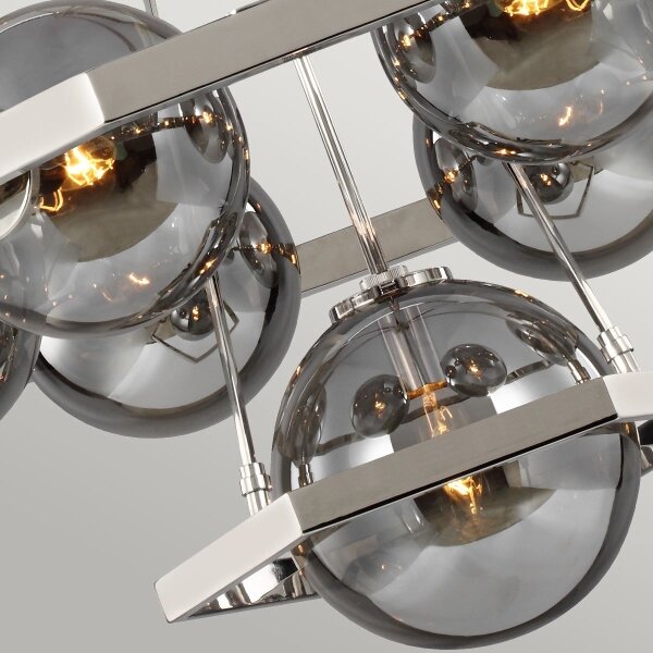 Quintiesse QN-HARPER7 - Lampadario a stelo HARPER 7xE14/60W/230V cromo lucido/fumé