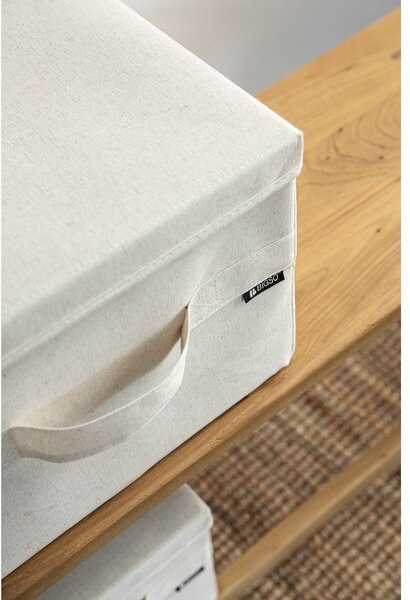 Scatola con coperchio beige in tessuto 31x41x22 cm Soft Storage Medium – Bigso