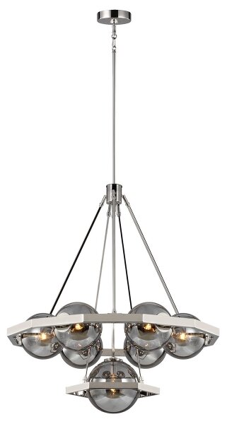 Quintiesse QN-HARPER7 - Lampadario a stelo HARPER 7xE14/60W/230V cromo lucido/fumé