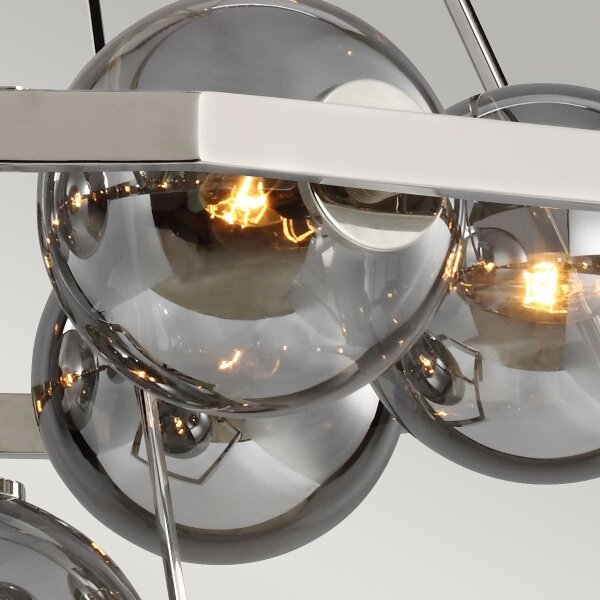 Quintiesse QN-HARPER7 - Lampadario a stelo HARPER 7xE14/60W/230V cromo lucido/fumé