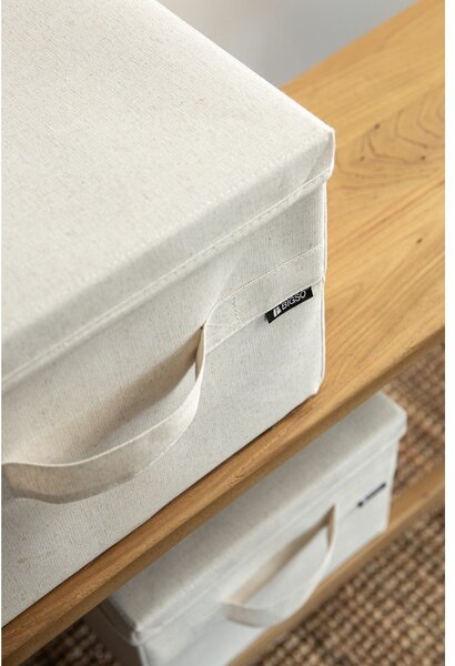 Scatola con coperchio beige in tessuto 31x41x22 cm Soft Storage Medium – Bigso