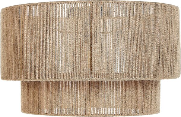 BELIANI Lampada da soffitto Paralume in iuta naturale Base in ferro nero Lampada boho Luce a sospensione Soggiorno Camera da letto Corridoio