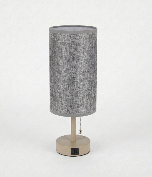 Brilagi - Lampada da tavolo con porta USB TABLON 1xE27/25W/230V beige/grigio