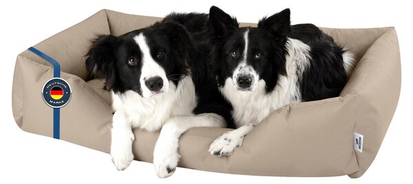 BedDog letto per cani ZARA cuscino per cani con rivestimento lavabile cesto per cani divano per cani, NAMIB-SAND (beige),(XXL) circa 120x85x23cm