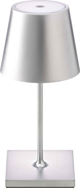 Sigor Nuindie Mini lampada da tavolo ricaricabile IP54 alluminio Easy Connect argento