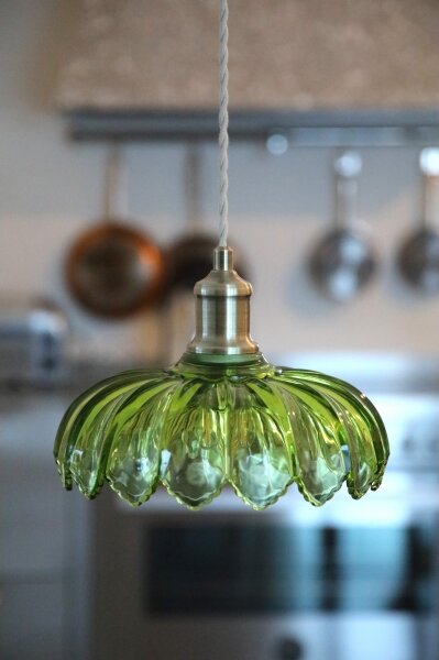 Markslöjd 109177 - Lampadario a cavo KURAGE 1xE27/40W/230V ottone/verde fumé