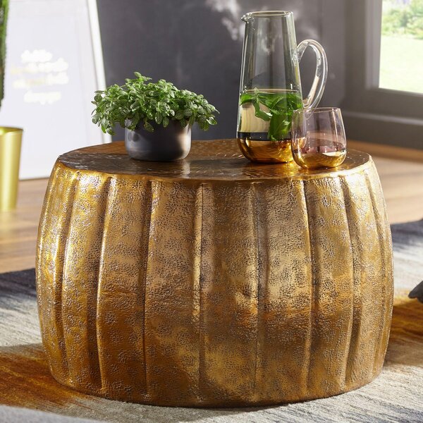 Tavolino JAMAL 60x36x60 cm Alluminio Oro Tavolino