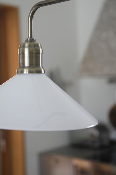 Markslöjd 109160 - Lampadario con asta VELA 2xE27/60W/230V bianco/ottone